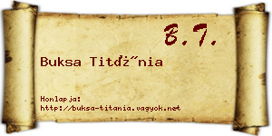 Buksa Titánia névjegykártya