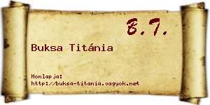 Buksa Titánia névjegykártya